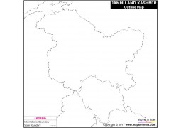 Jammu and Kashmir Outline Map