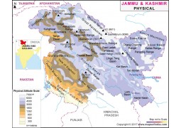 Jammu and Kashmir Physical Map