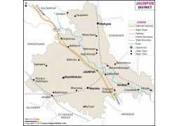 Jaunpur District Map, Uttar Pradesh