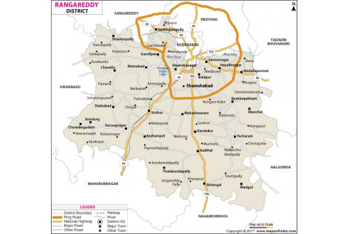K. V. Ranga Reddy District Map