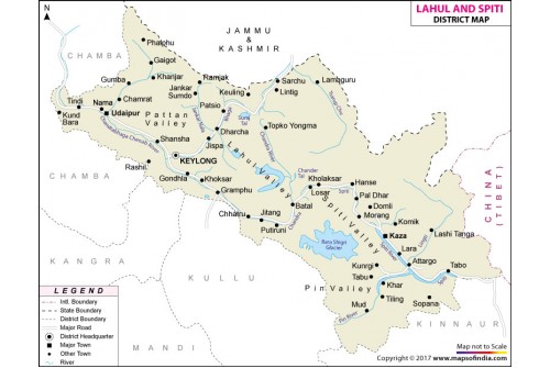 Lahaul and Spiti District Map