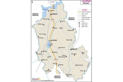 Lalitpur District Map, Uttar Pradesh