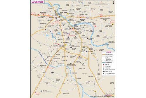 Lucknow City Map, Uttar Pradesh