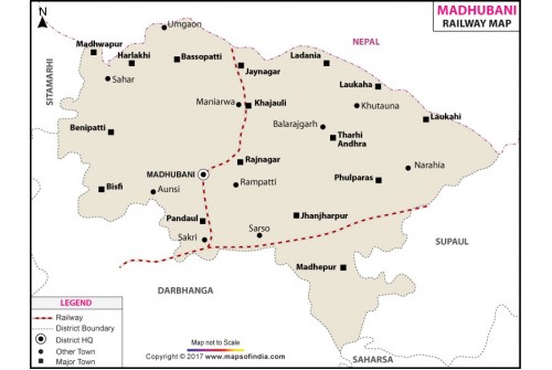 Madhubani Railway Map