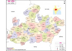 Madhya Pradesh District Hindi Map
