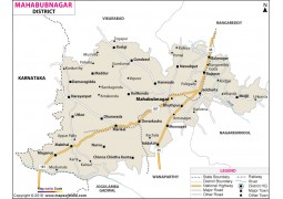 Mahbubnagar District Map, Telangana