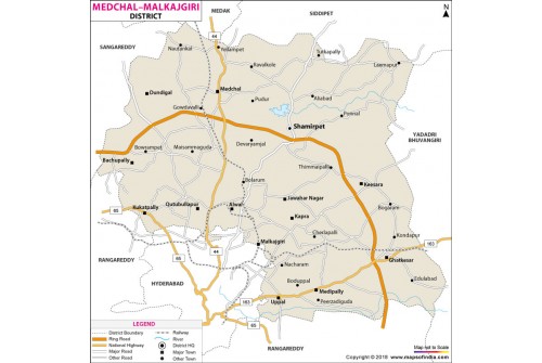 Medchal District Map, Telangana
