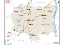 Meerut District Map, Uttar Pradesh