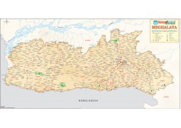 Meghalaya Antique Map