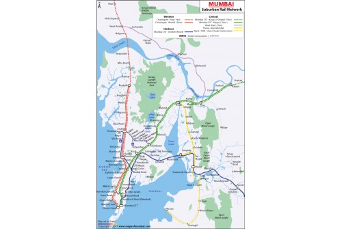 Mumbai Suburban Rail Network Map, Maharashtra