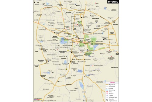 Mysuru (Mysore) City Map