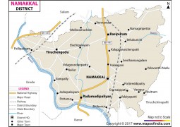 Namakkal District Map, Tamil Nadu