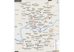 Nanded City Map, Maharashtra