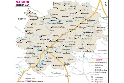 Nashik District Map, Maharashtra