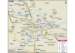 Pune City Map, Maharashtra