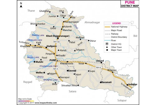 Pune District Map, Maharashtra