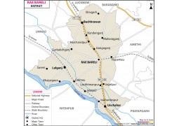 Rae Bareli District Map, Uttar Pradesh