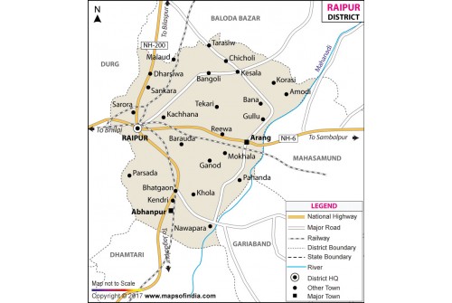 Raipur District Map