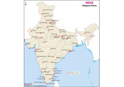 Map of Religious Places in India