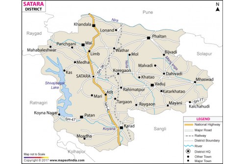 Satara District Map, Maharashtra