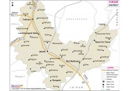 Sikar District Map, Rajasthan