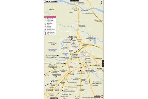 Thanjavur City Map, Tamil Nadu