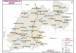Tiruvannamalai District Map, Tamil Nadu