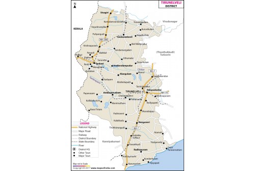 Tirunelveli District Map, Tamil Nadu
