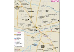 Tiruppur City Map, Tamil Nadu