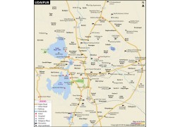 Udaipur City Map, Rajasthan