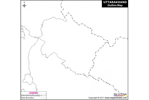 Uttarakhand Outline Map