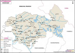 Uttarkashi River Map, Uttarakhand