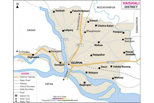 Vaishali District Map