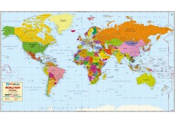 World Political Map on Art Paper