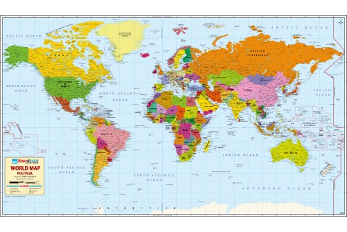 World Political Map on Art Paper