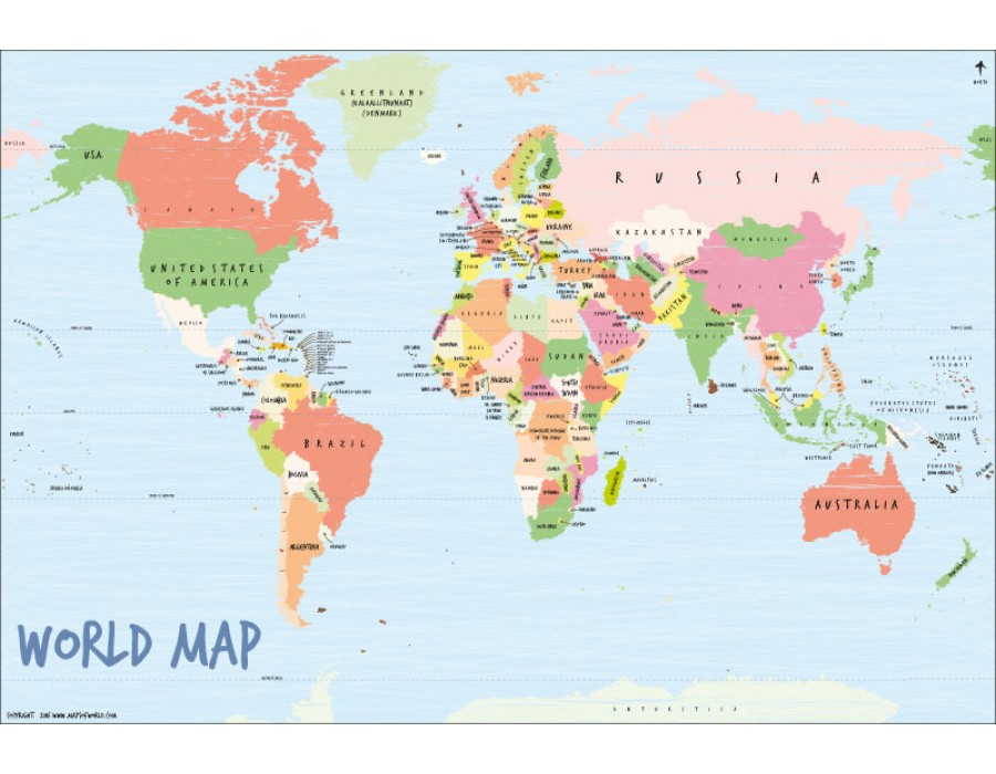 Buy World Map Art Scribble Online