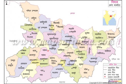 Bihar District Map In Bengali Language