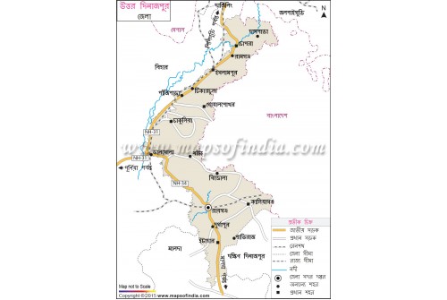 Uttar Dinajpur District Map In Bengali Language