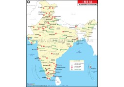 India Map with Tourist Places