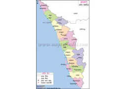 Kerala District Map in Bengali Language