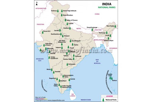 India National Park Map