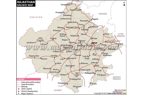Rajasthan Railway Map