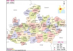 Madhya Pradesh District Map in Bengali Language