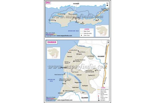 Daman and Diu Administrative Map