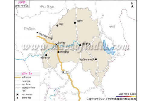 Gomati District Map in Bengali Language