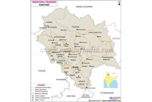 Himachal Pradesh Roads Map