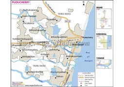 Puducherry Map In Bengali Language