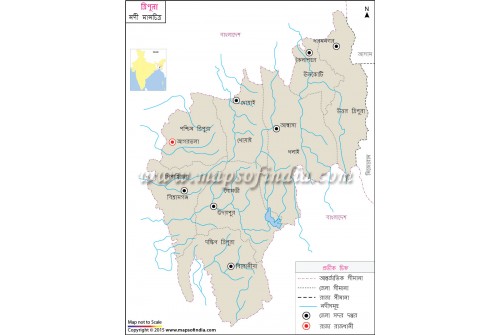 Tripura River Map in Bengali Language