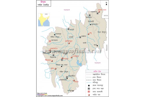 Tripura Tourist Map in Bengali Language