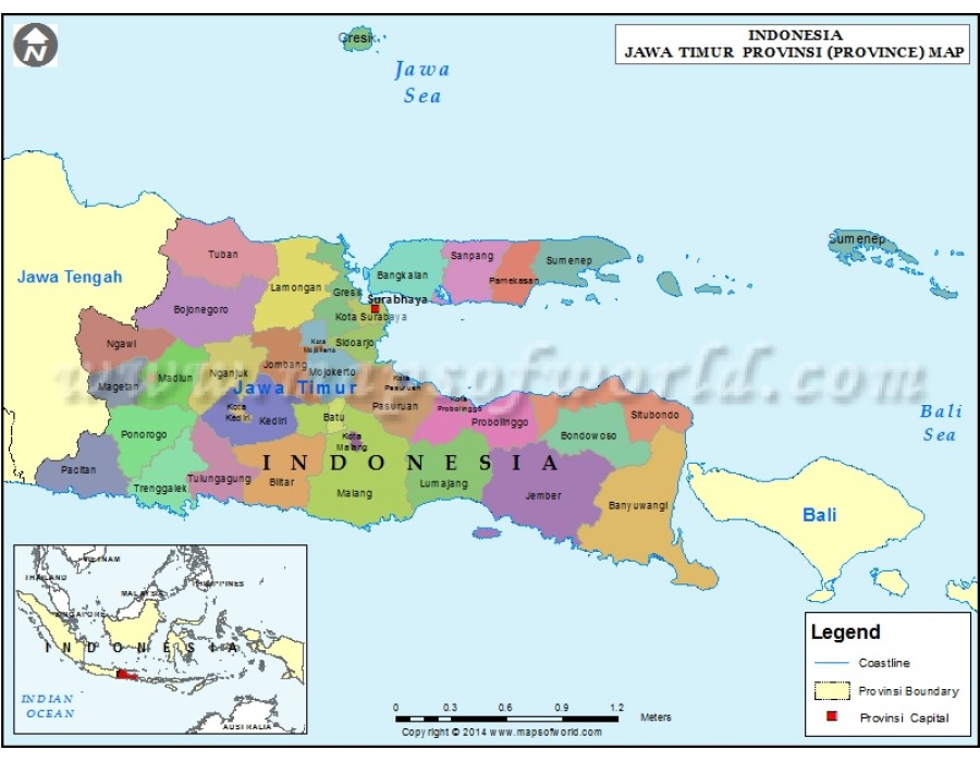 Buy Jawa Timur Map 